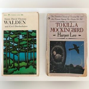 1960’s Vintage Henry David Thoreau Walden & To Kill a Mockingbird Books